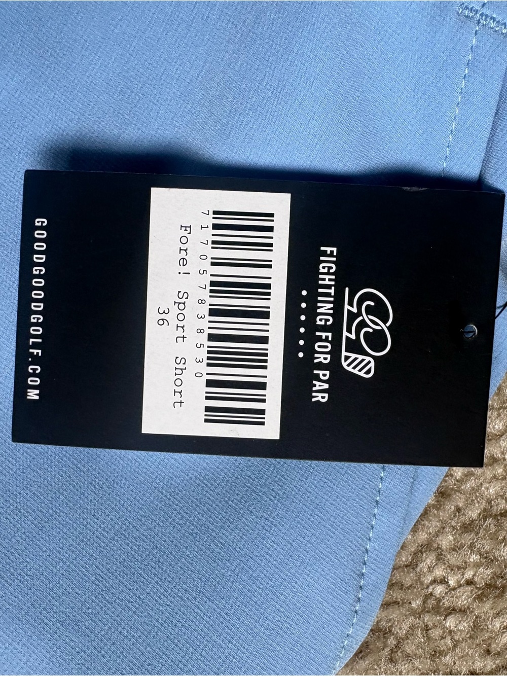 Good Good Golf Men’s Sky Blue Flat Front Golf Shorts - Picture 3 of 4